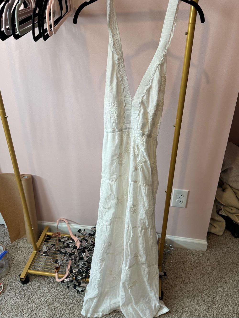 Role Rabbit White V-Neck Maxi Dress